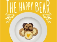 The Happy Bear. Make a bear with chocolate sauce & milk.